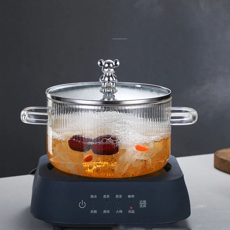 Casserole en Verre 1,6 L avec Couvercle - Mahally.ma