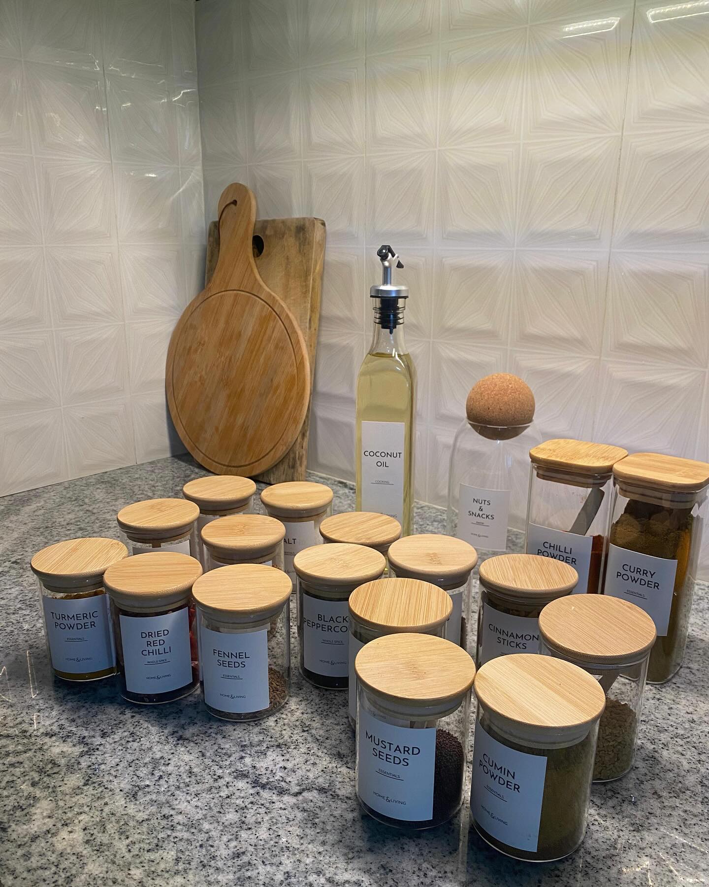 Lot de 12 Bocaux à Épices en Verre 250 ml
