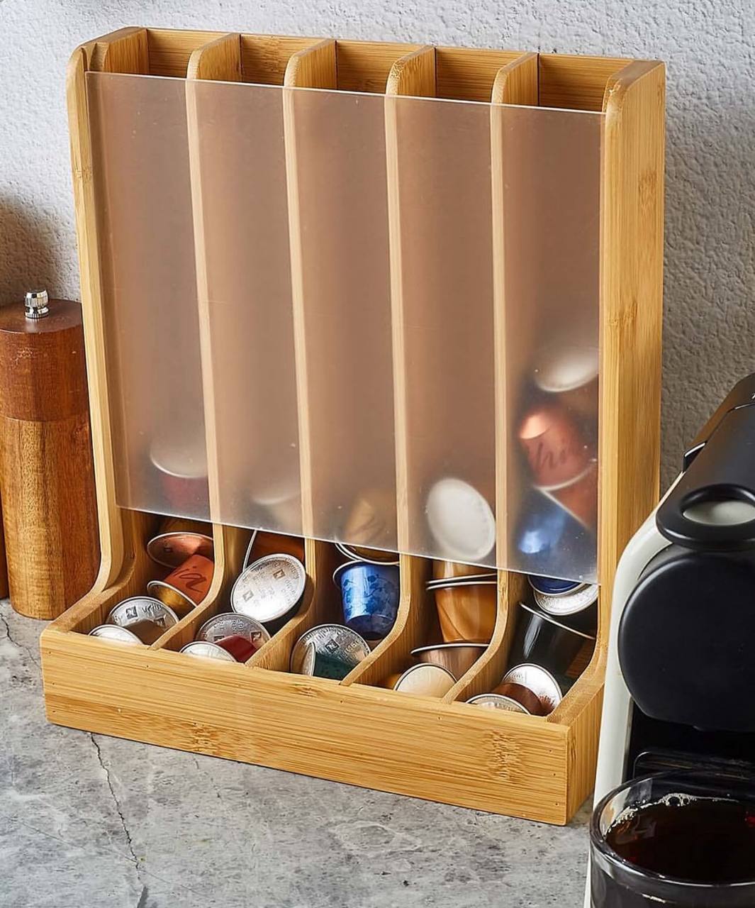 Porte-capsules bambou / 60 Capsules