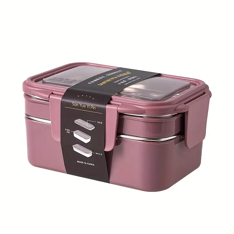 Boîte à Lunch Bento en Acier Inoxydable avec Grilles