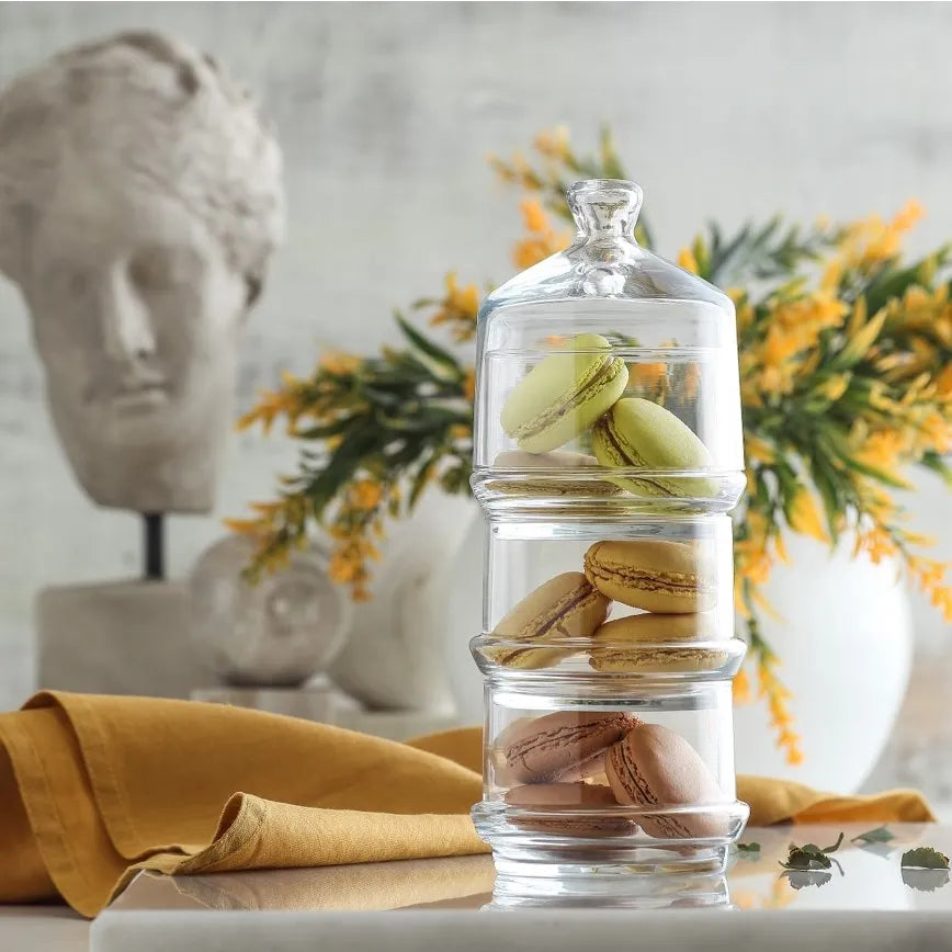 Bonbonnière à 3 étages en verre - Mahally.ma