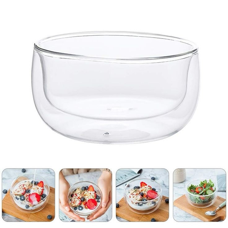 Lot de 2 bols en verre à double paroi