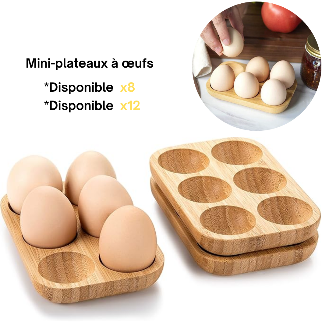 Mini-plateau en bambou pour 8 œufs