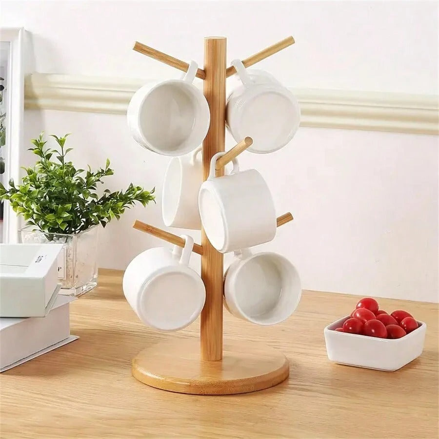 Porte-tasse en bambou en forme d'arbre - Mahally.ma