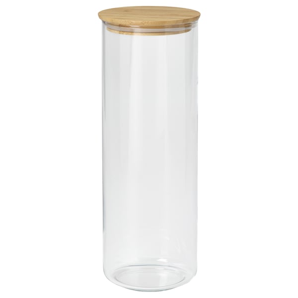 Set de 4 Bocaux Hermétiques en Verre 1,8L avec Couvercle en Bambou