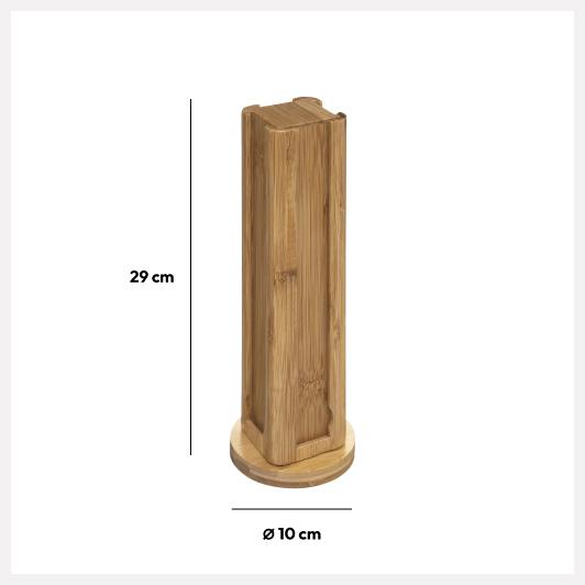 Porte-capsules rotatif en bambou - Mahally.ma