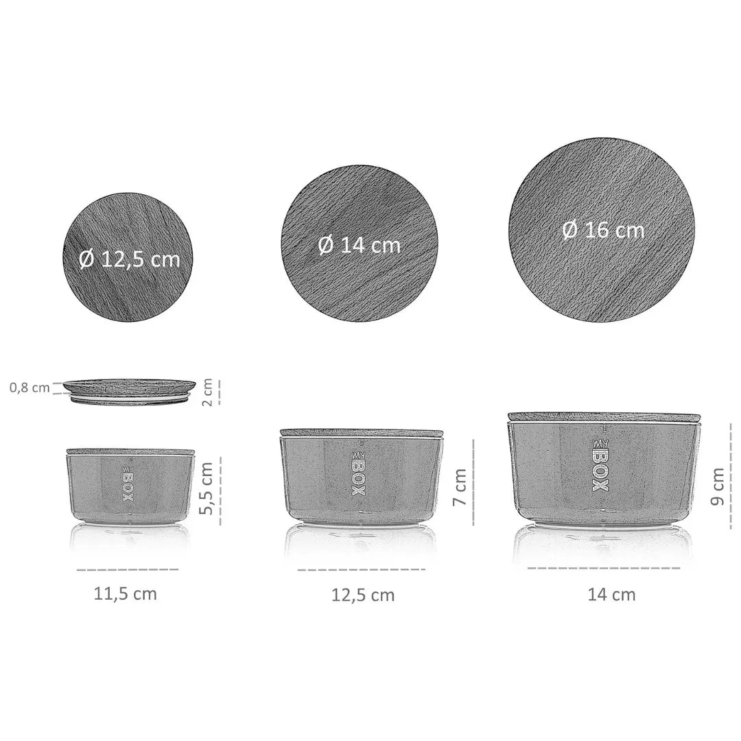 Lot de 3 boîtes de rangement rondes en plastique Rouge - Mahally.ma