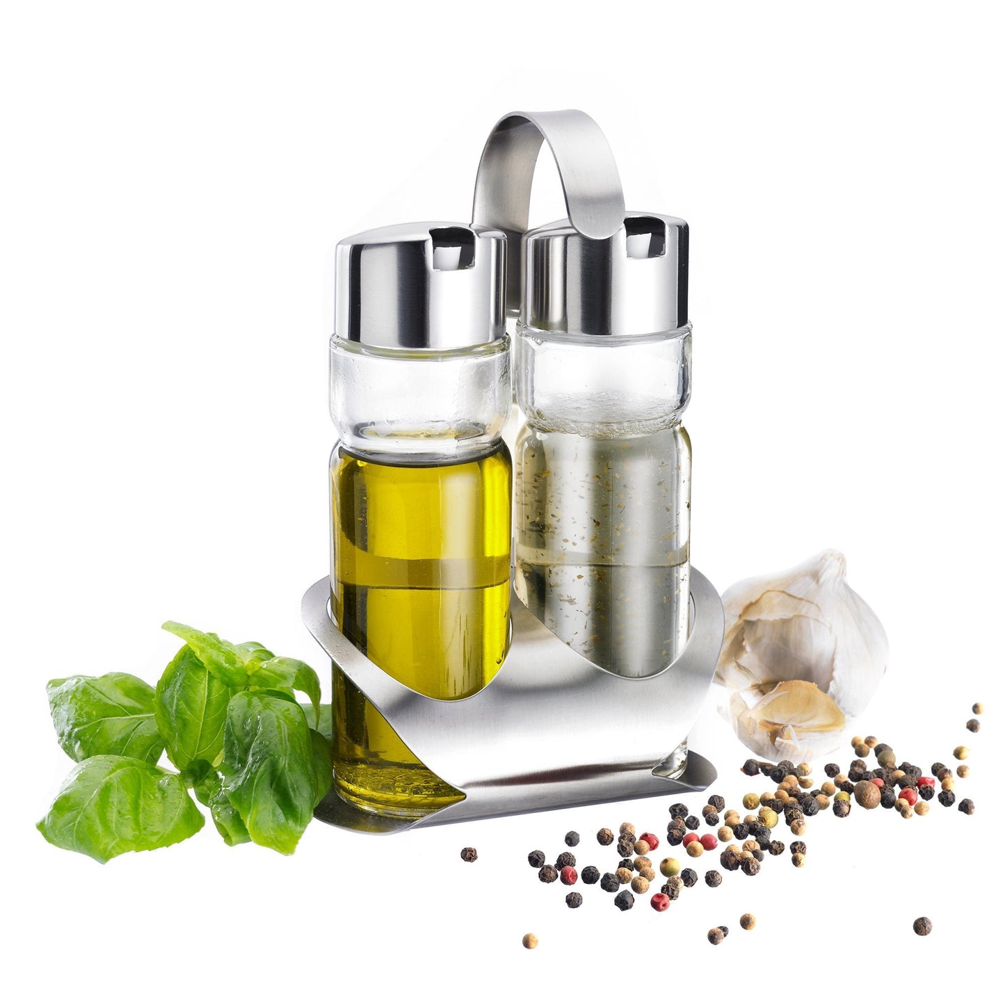 Support à Condiments 3 Pièces – Flacons Huile & Vinaigre 160 ml