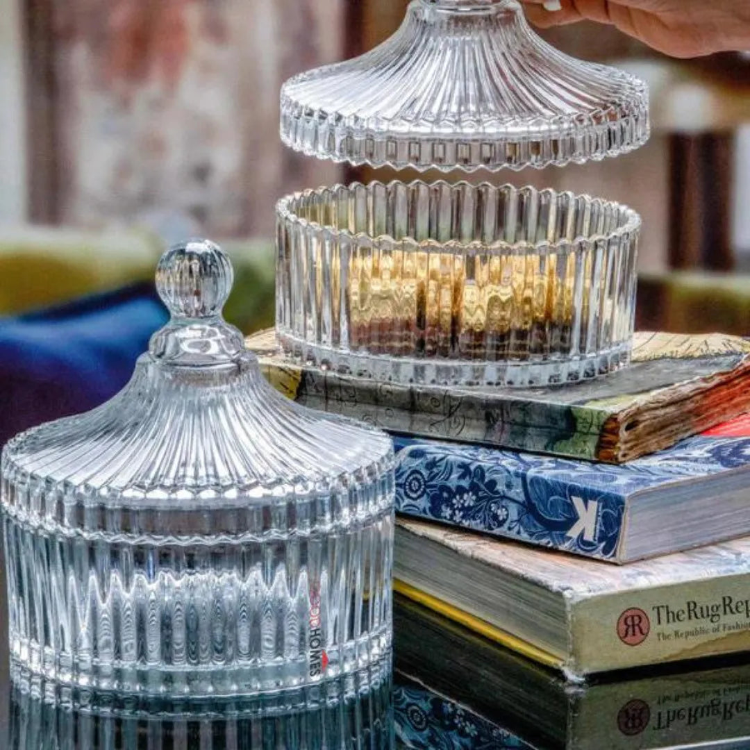 Ensemble de 2 Bonbonnières en verre - Mahally.ma