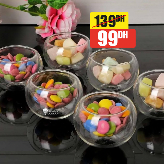Lot de 6 Bols à bonbons en verre 50ml - Mahally.ma