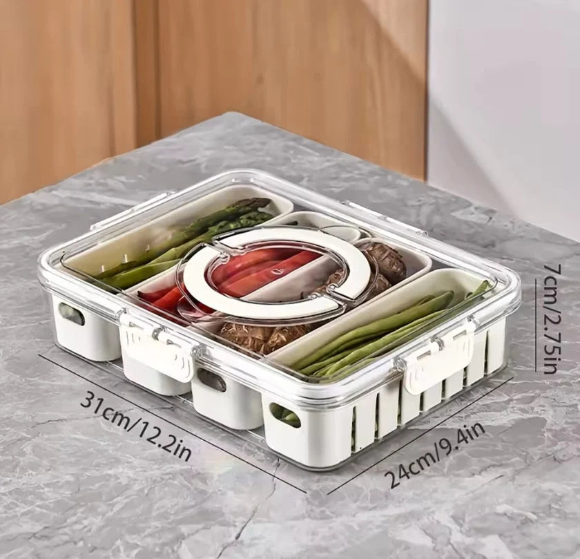 Boite de Rangement Alimentaire pour Réfrigérateur – 4 Compartiments