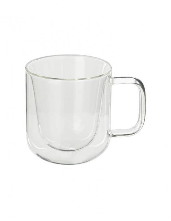 Lot de 2 Tasses en verre avec poignée 250 ml - Mahally.ma