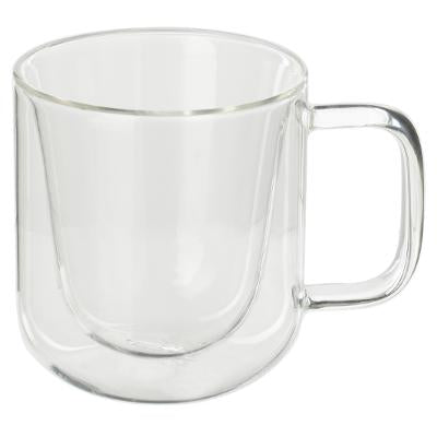 Lot de 2 Tasses en verre avec poignée 250 ml - Mahally.ma