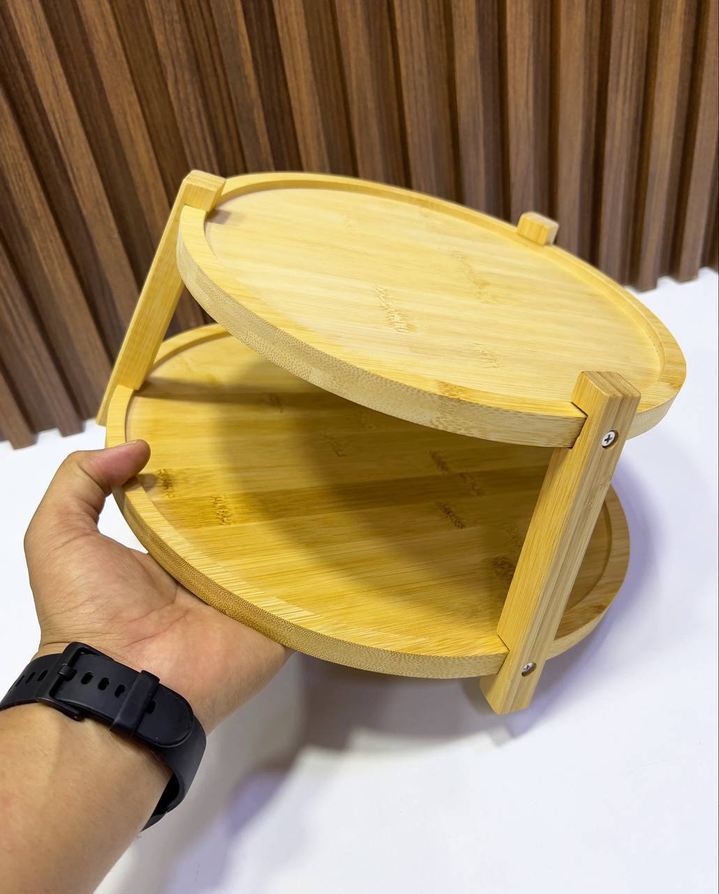 Étagère d’Angle de Cuisine à 2 Niveaux