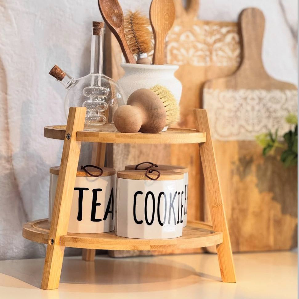 Étagère d’Angle de Cuisine à 2 Niveaux