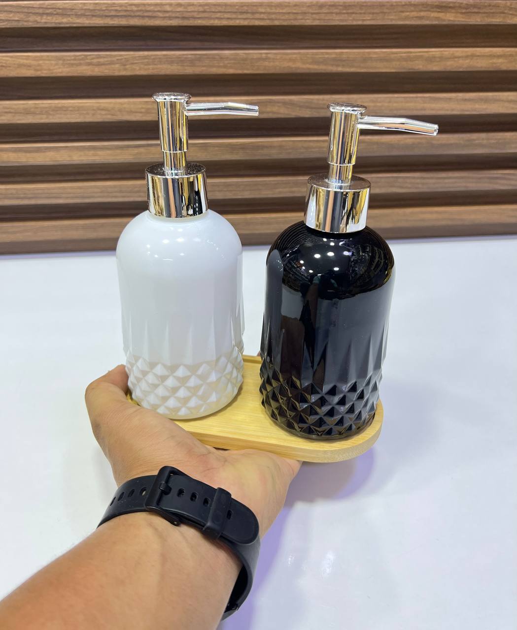 Ensemble distributeur de savon liquide 2 pièces