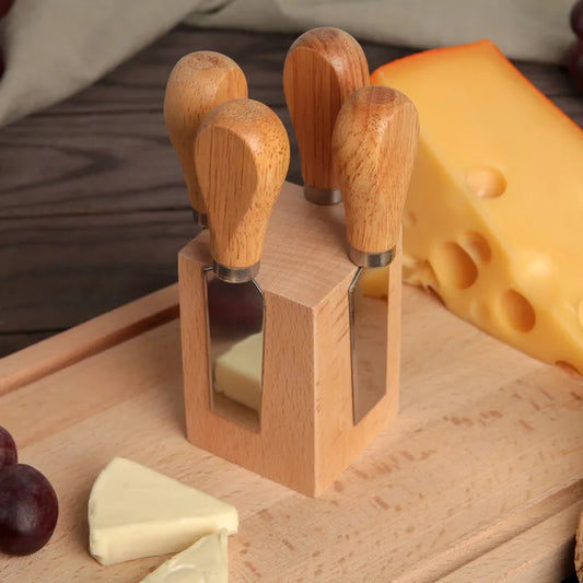 Set de 4 Couteaux à Fromage avec Support Magnétique