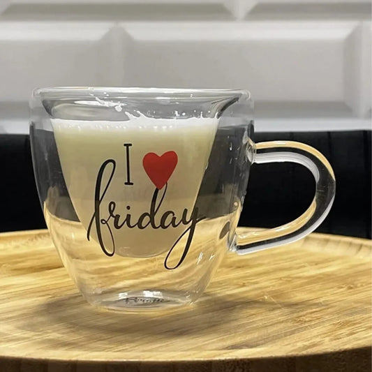 Tasse à double paroi en forme de cœur 175 ml - Mahally.ma