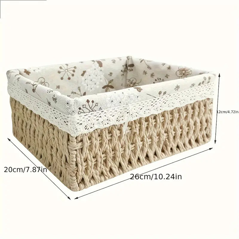 Lot de 3 paniers de rangement en rotin - Mahally.ma