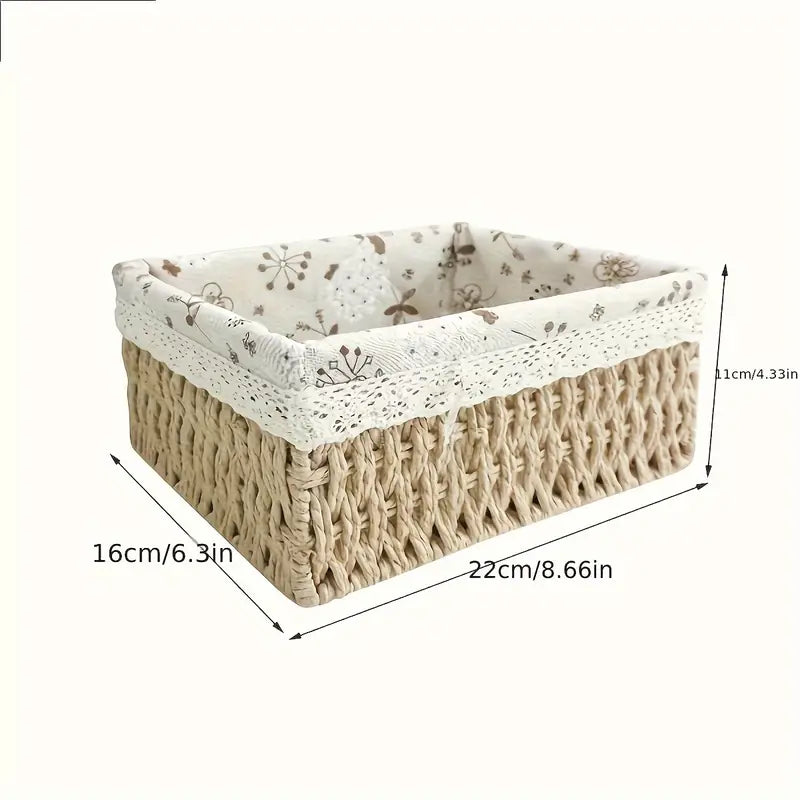 Lot de 3 paniers de rangement en rotin - Mahally.ma