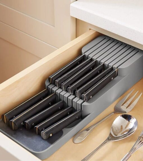 Bloc à Couteaux 9 Fentes – Organisateur de Tiroir à 2 Niveaux