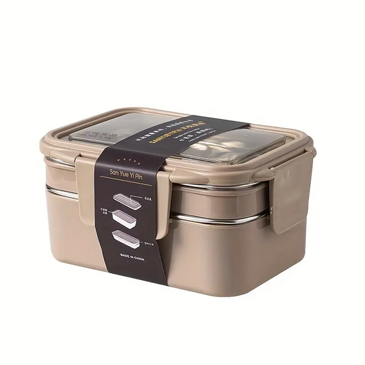 Boîte à Lunch Bento en Acier Inoxydable avec Grilles