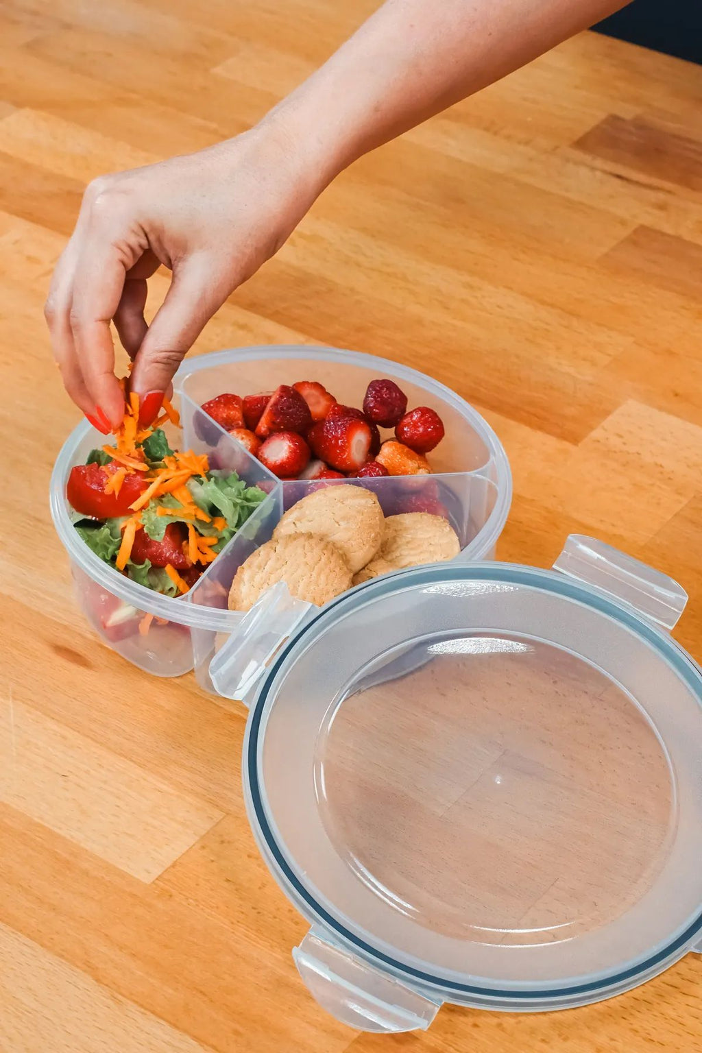 Boîte à Lunch Ronde 1350 ml – 3 Compartiments