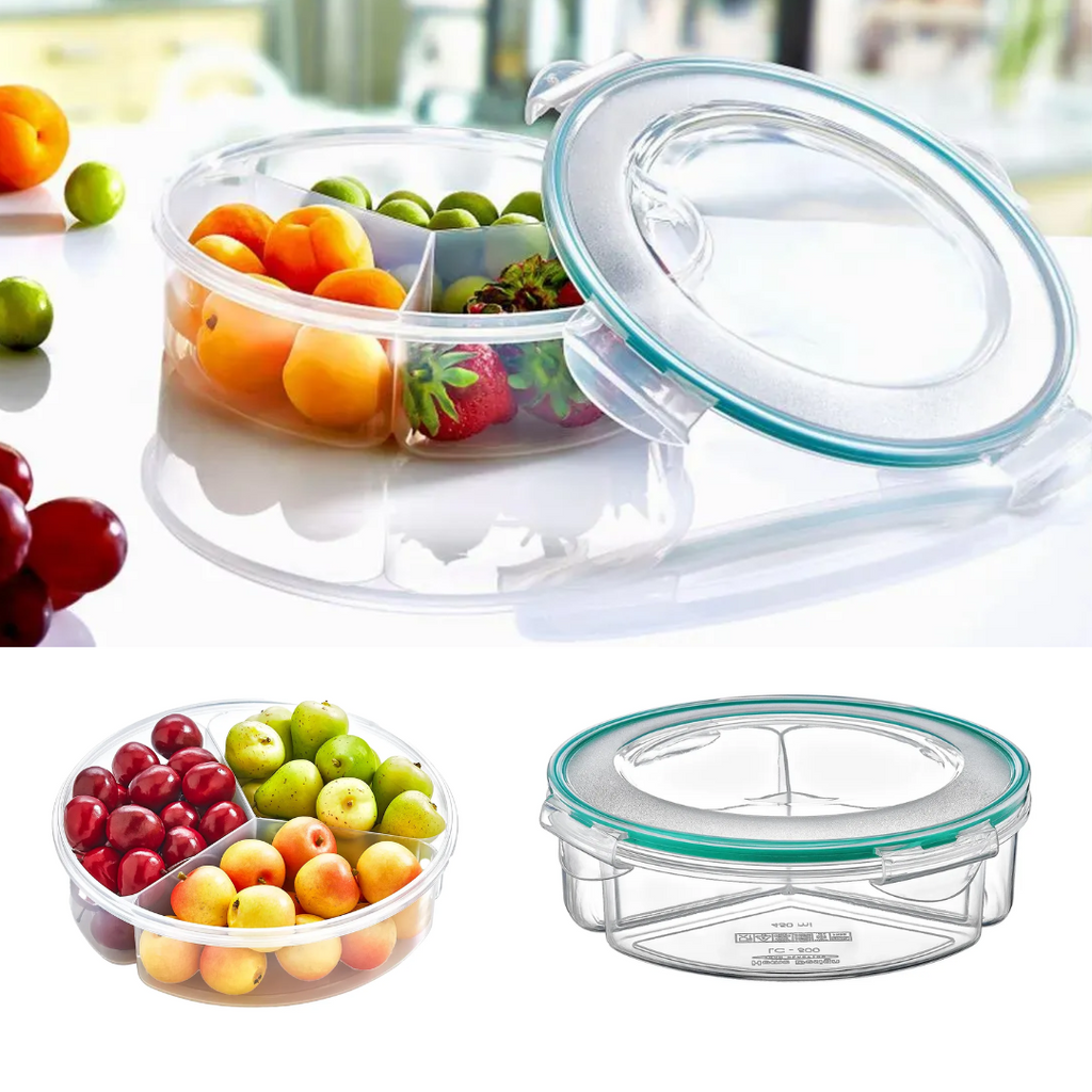 Boîte à Lunch Ronde 1350 ml – 3 Compartiments