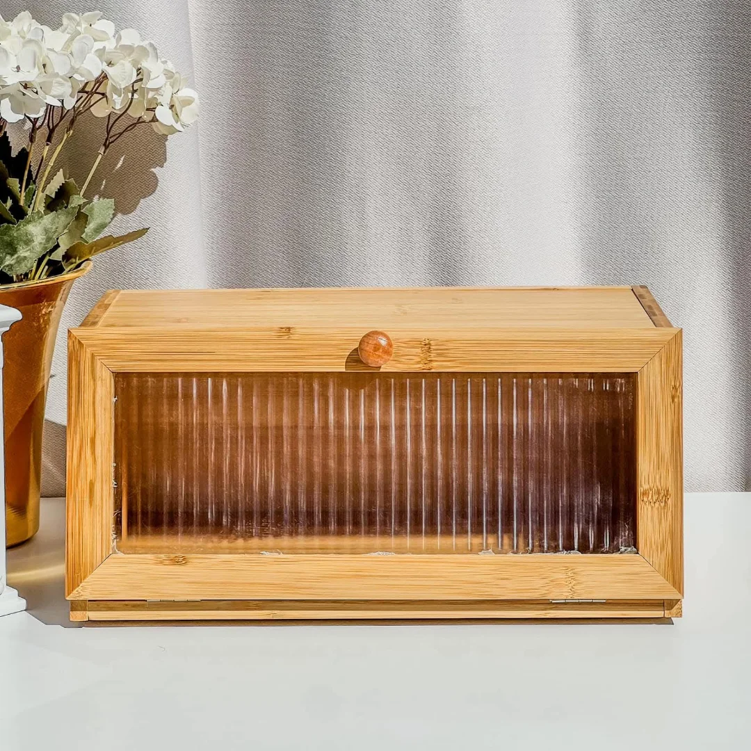 Boîte à Pain en Bois avec Couvercle