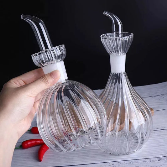 Bouteille d’huile en verre rayé Bombe 250 Ml - Mahally.ma
