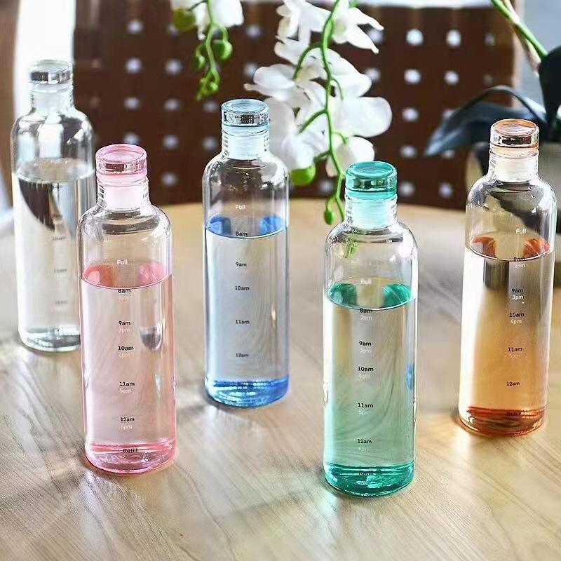 Bouteille d’Eau en Verre Coloré 500 ml avec Minuterie