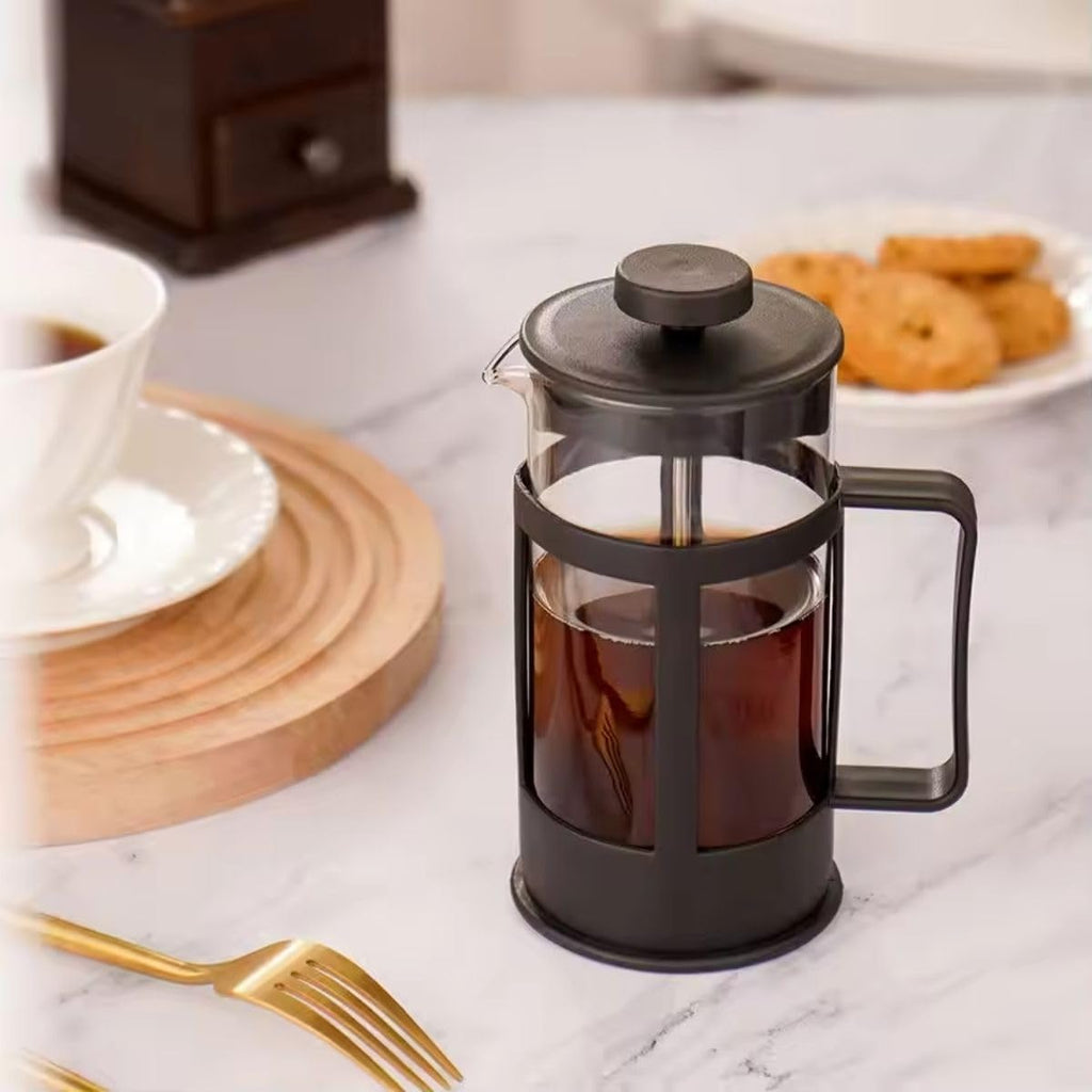 Cafetière à Piston en Verre et Acier Inoxydable - Mahally.ma