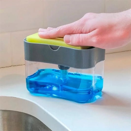 Distributeur de détergent à vaisselle 2 en 1 pour éponge de cuisine - Mahally.ma