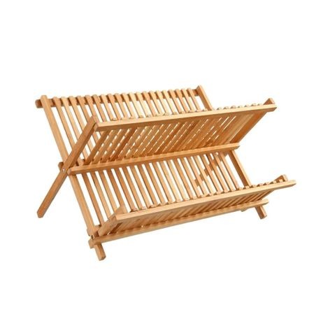Égouttoir à vaisselle pliable en bambou naturel - Mahally.ma