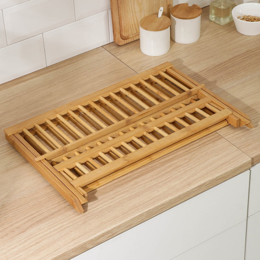 Égouttoir en bambou 2 niveaux