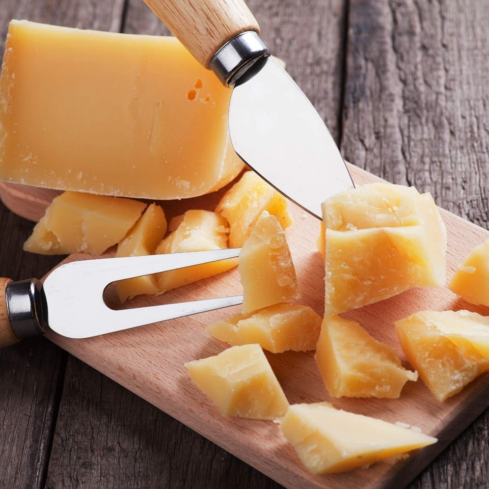 Set de 4 Couteaux à Fromage avec Manche en Bois - Mahally.ma