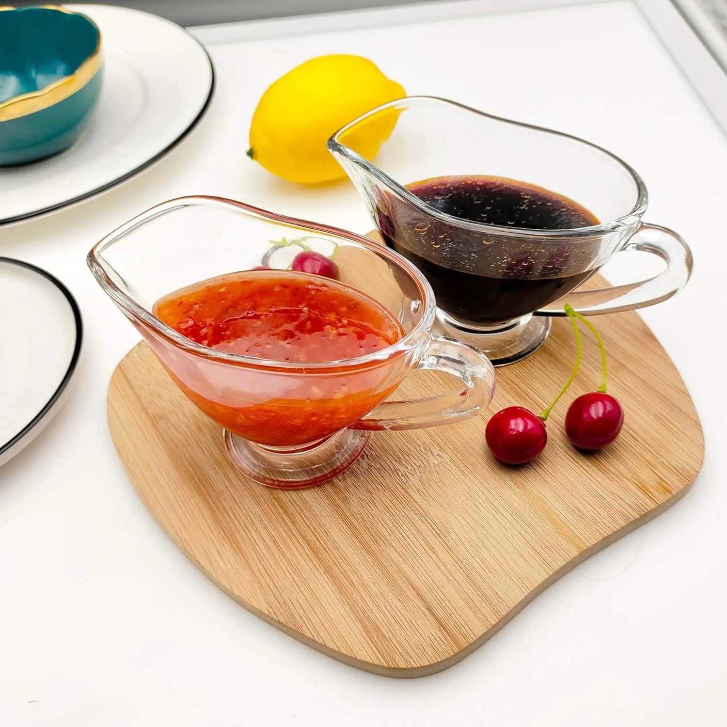 Ensemble de 2 saucières-carafes à sauce en verre - Mahally.ma