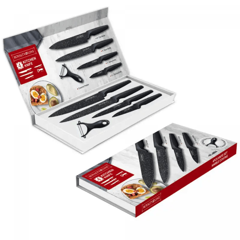 Ensemble de 4 couteaux enduits de marbre - Mahally.ma