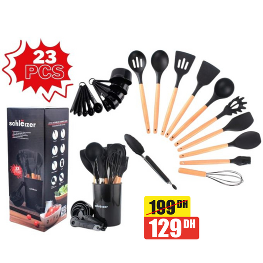 Ensemble d'ustensiles de cuisine en silicone 23pcs - Mahally.ma