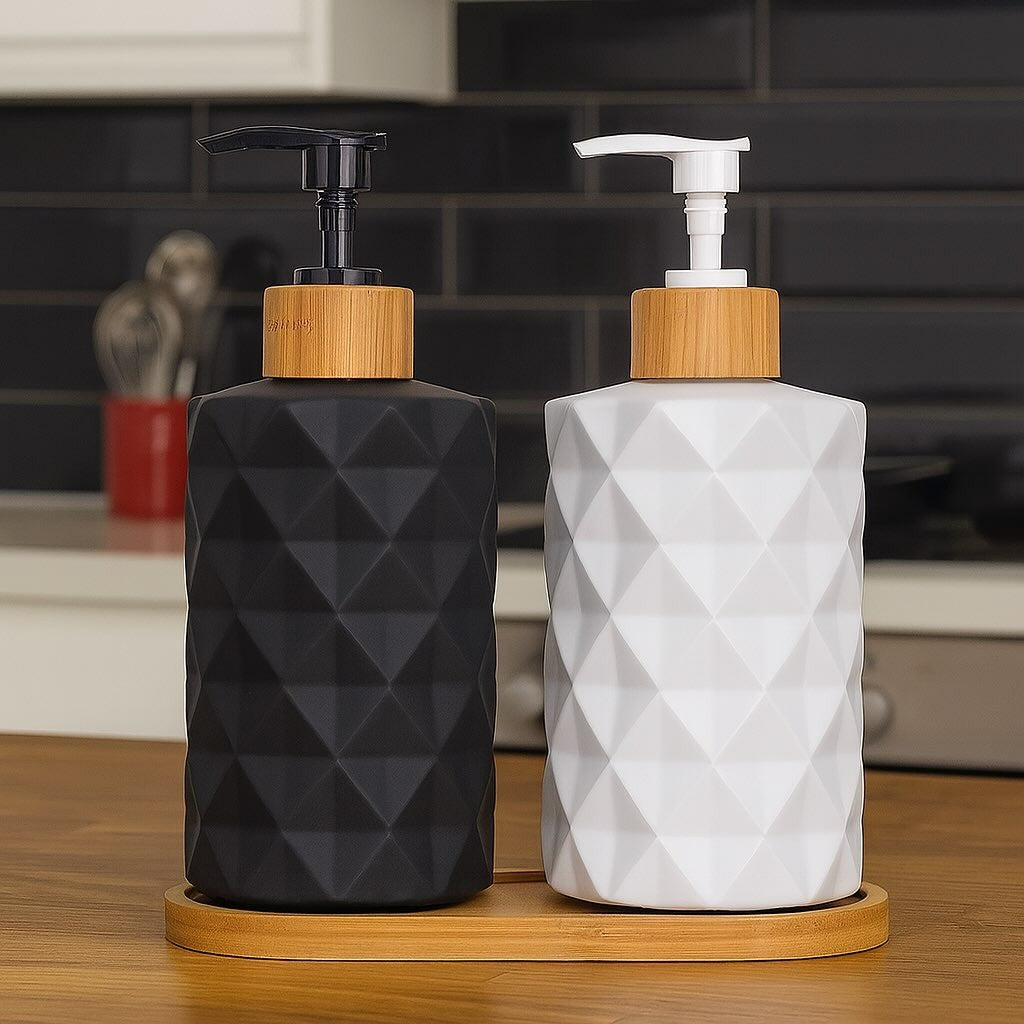 Ensemble distributeur de savon liquide 2 pièces