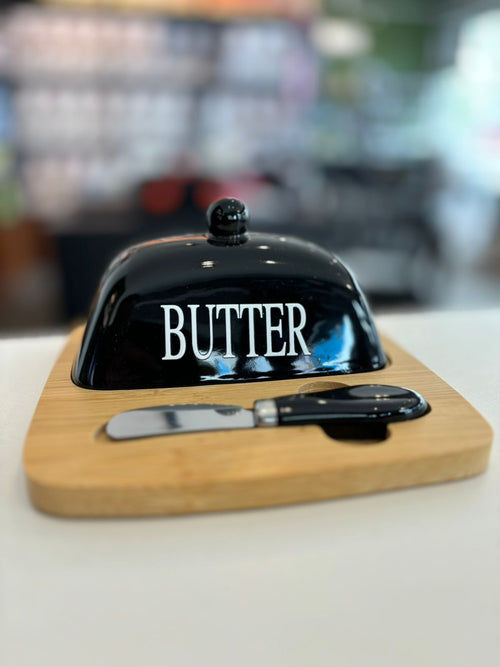 Beurrier en verre avec couvercle - Mahally.ma