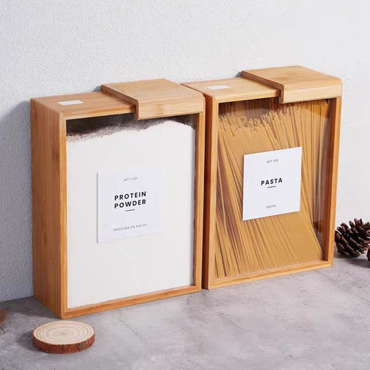 Boîte de Rangement Alimentaire en Bambou