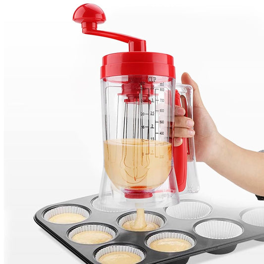 Distributeur de batterie de gâteau avec étiquette de mesure