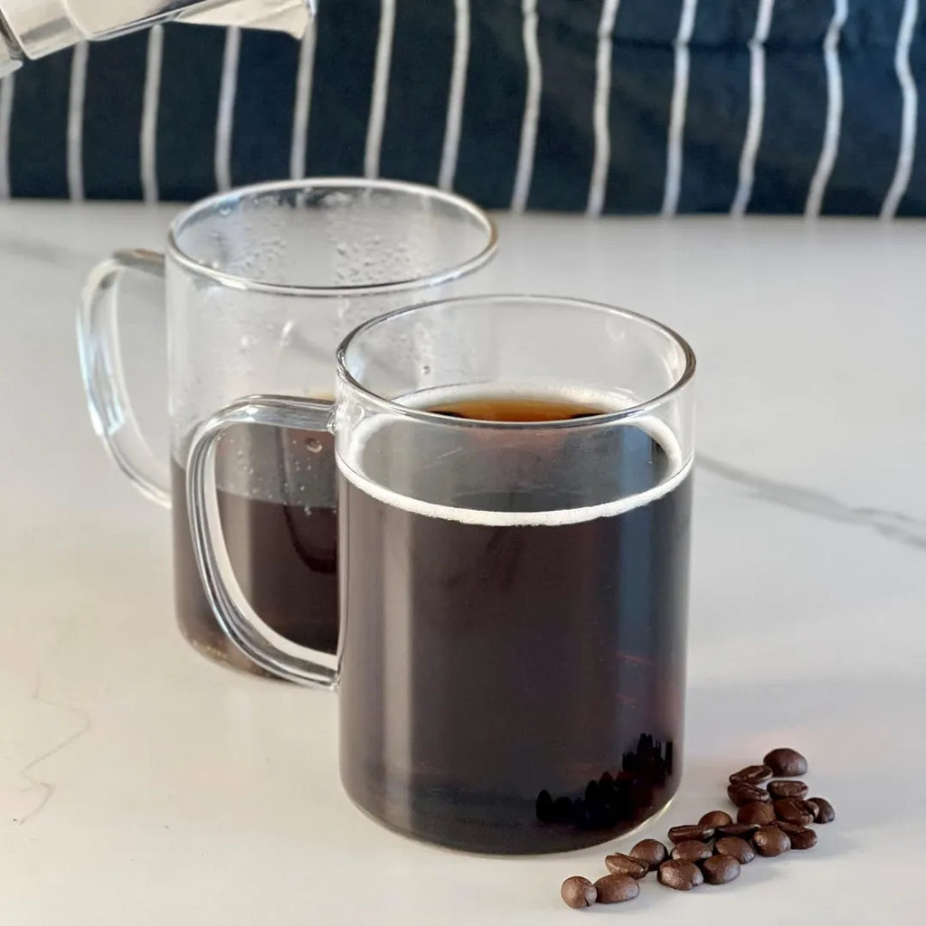 Lot de 4 tasses élégantes en verre 400 ml - Mahally.ma