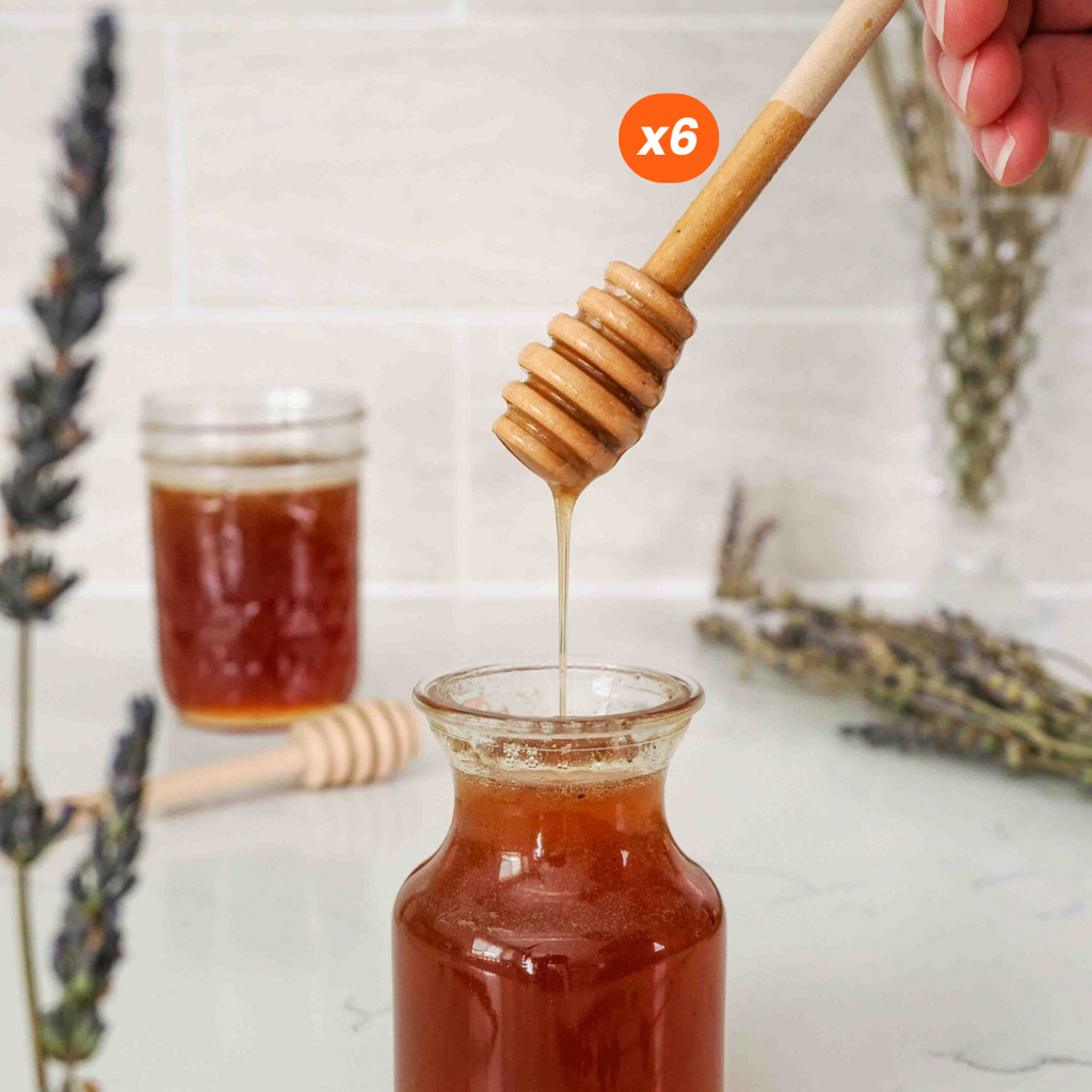 Lot de 6 Bâtonnets à Miel en Bois
