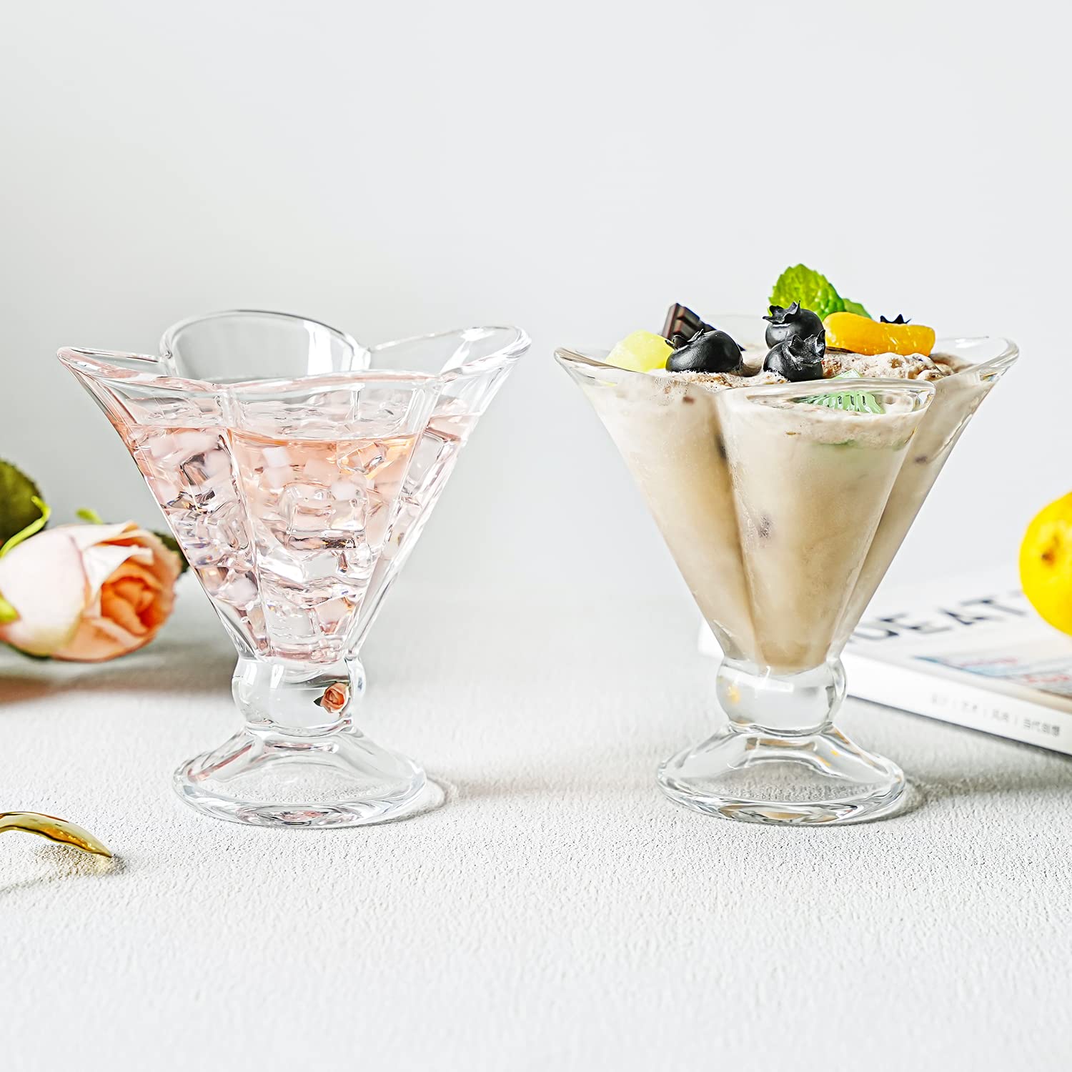 Lot de 2 Bols à Crème Glacée en Verre