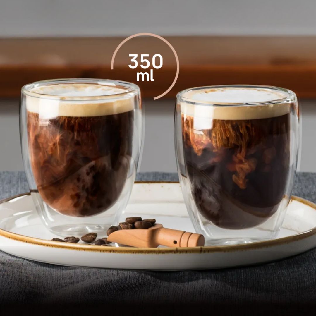 Lot de 2 Tasses en Verre Double Paroi – 350ml