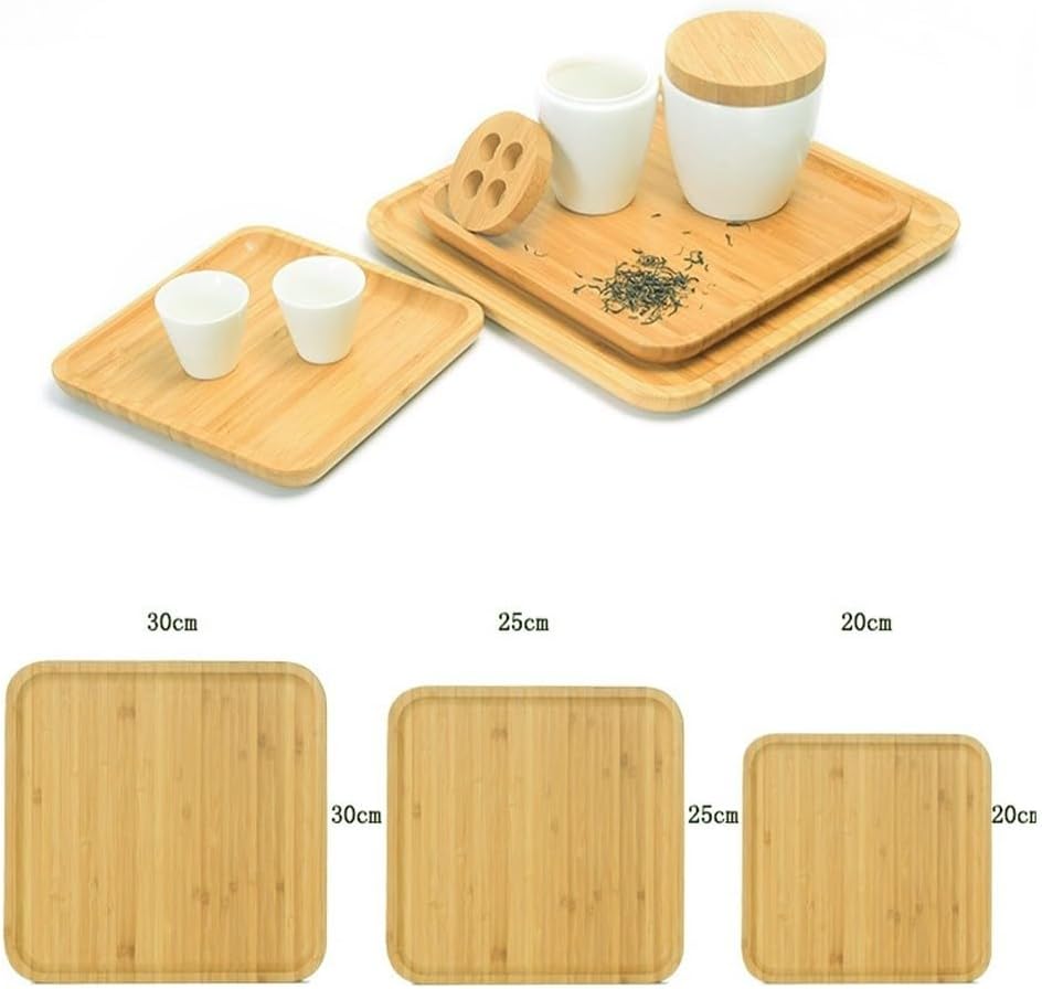 Lot de 3 Plateaux de Service Carrés – 30, 25 et 20 cm