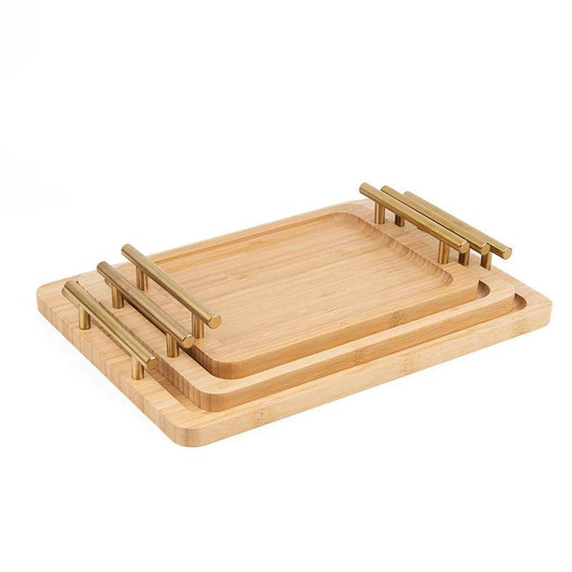 Lot de 3 Plateaux en bambou moderne - Mahally.ma