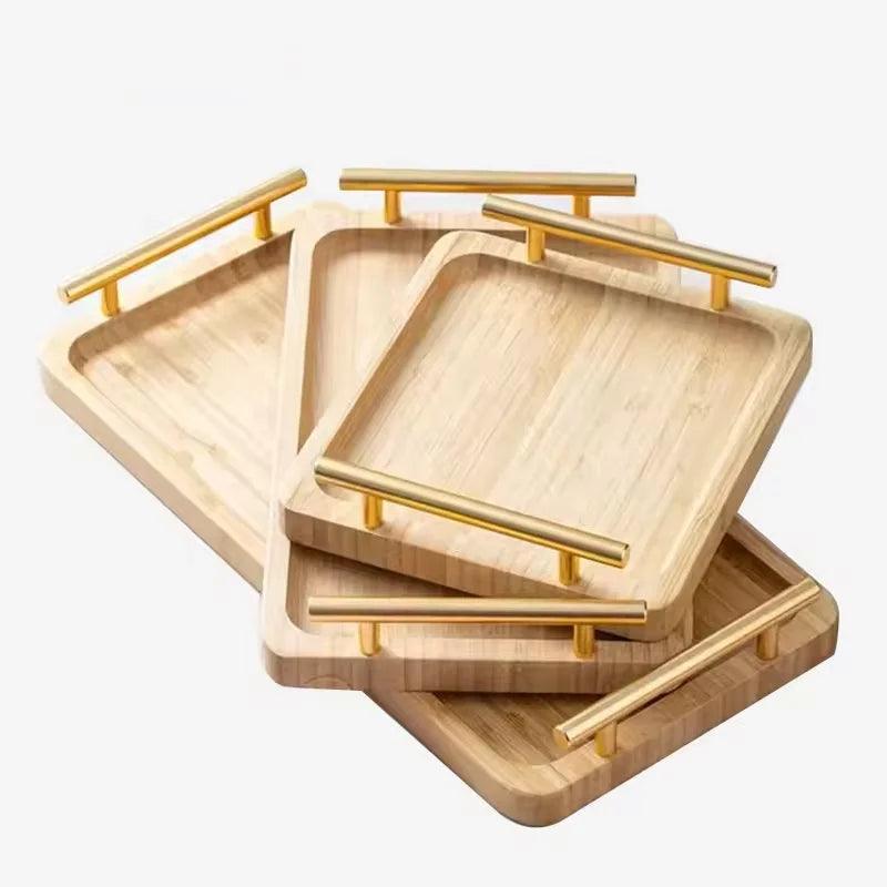 Lot de 3 Plateaux en bambou moderne - Mahally.ma